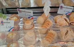 Ready-made food in Paris, various snacks and jellies on the market